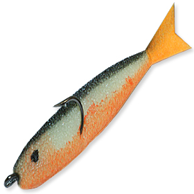 Рыбка поролоновая Джига Уклейка (5см) оранжевая (уп. 5шт)